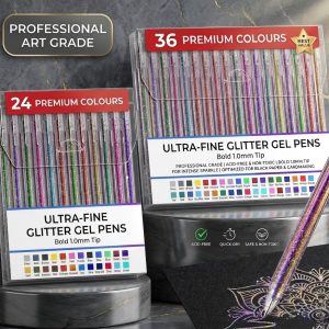 Wholesale Glitter Gel Pens in Plastic Box