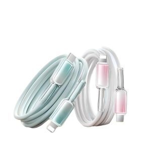 Aesthetic Gradient Transparent Charging Cable Type-C and Lightning