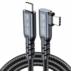 Heavy-Duty Right Angle Type-C Cable 80Gbps 240W 16K