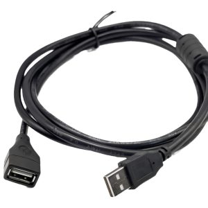 Black Pure Copper USB Extension Cable Male to Female with Ferrite Core